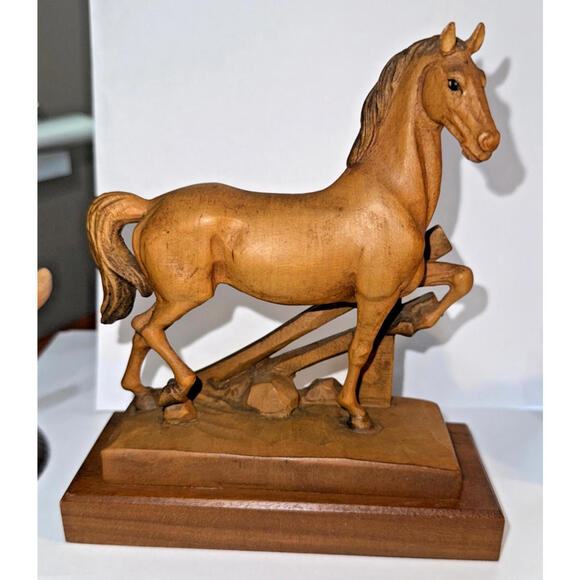 ANRI Italy Wood Carved Sculpture ~STALLION